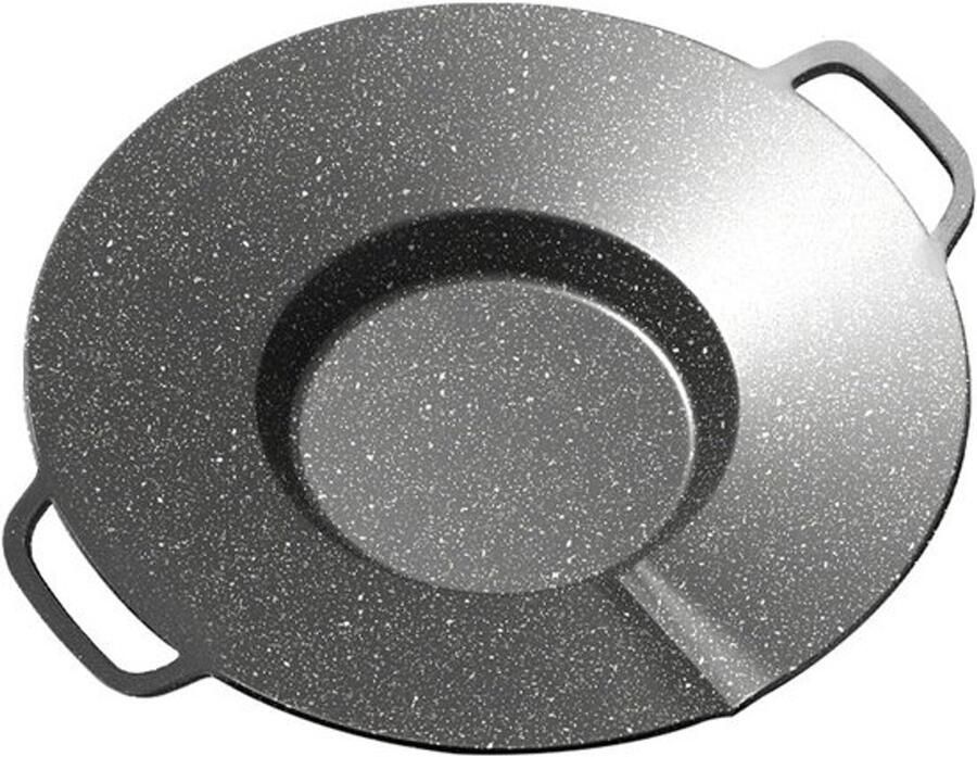 Antiaanbakbakplaat Grillplaat en koekenpan Buiten koken Vetafscheiding 42x37x6 cm Zwart