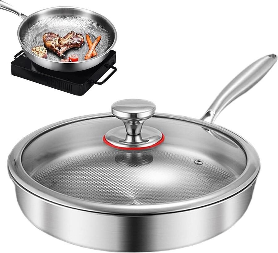 Koekenpan met Deksel Bratpan Antiaanbak Koken in de Keuken Afneembaar Handvat Niet gespecificeerd Meerkleurig