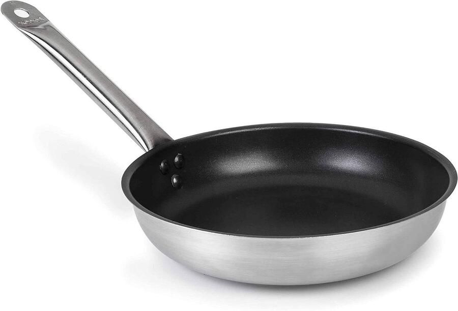 Antiaanbaklaag Koekenpan Rond Koken en Bakken Hoge Thermische Efficiëntie 40 cm Roestvrijstaal