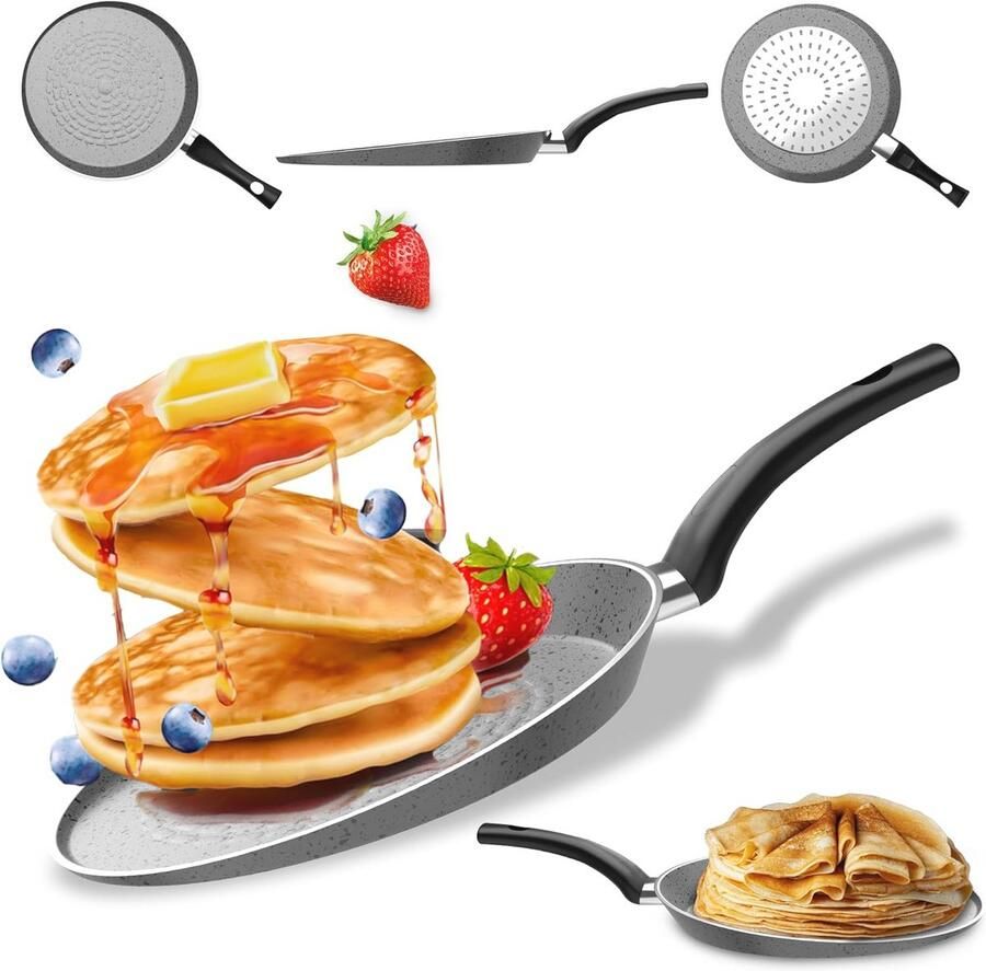 Antiaanbaklaag Pannenkoekenpan 28 cm voor Inductiekookplaat