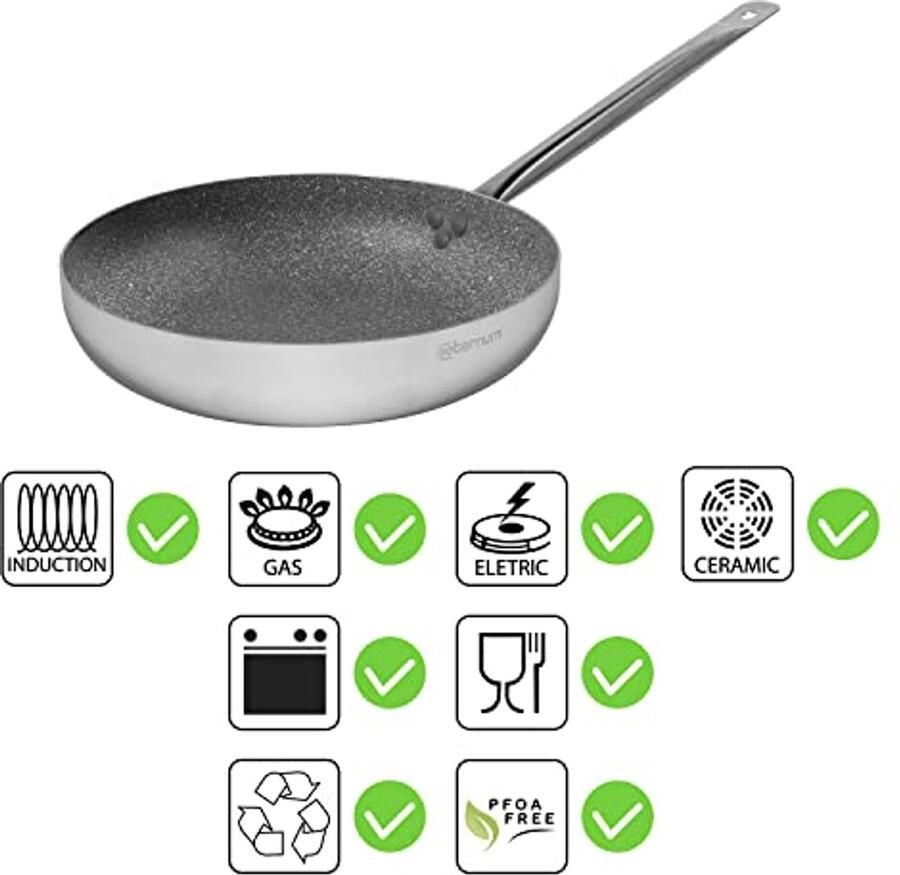 Antiaanbakpan 32 cm voor groot gezin Aluminium Kookpan