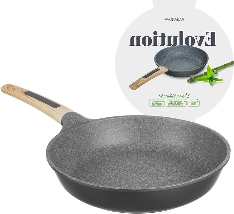 Antiaanbakpan Evolution Koekenpan Inductie Gezond Koken Watergebaseerde Laag 28 cm Zwart