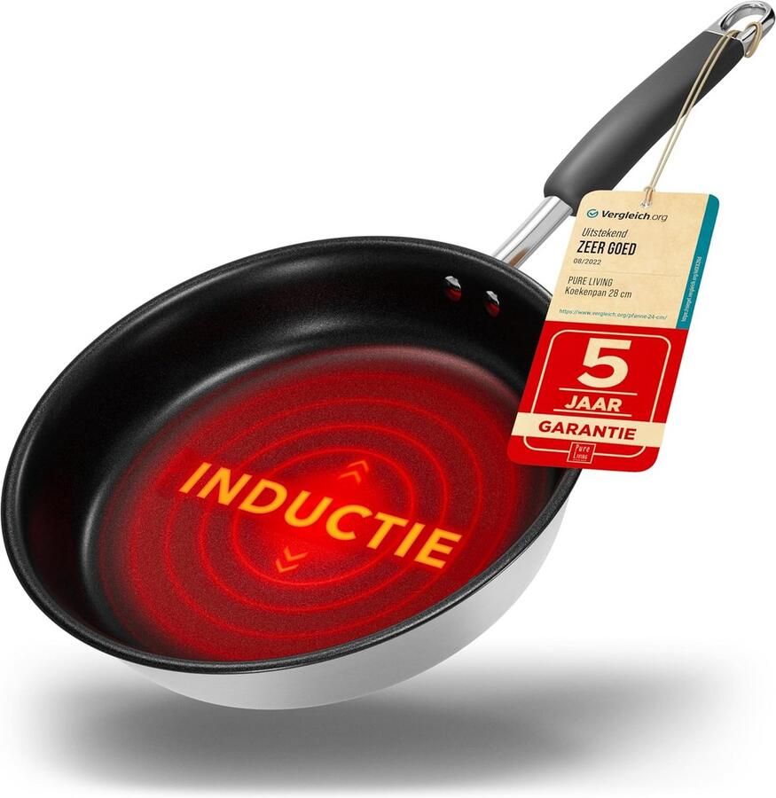 Antiaanbakpan Inductie Koekenpan Bakpan Dagelijks Koken Alle Warmtebronnen 24 cm Zwart