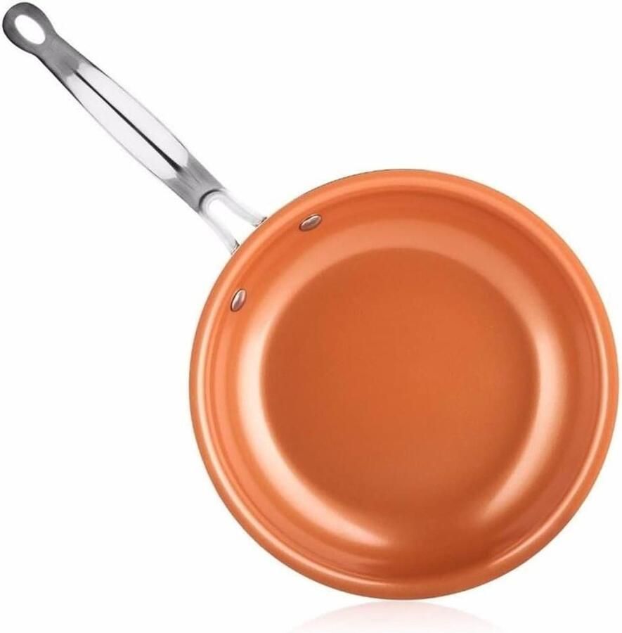 Antiaanbakpan Keramische koekenpan Koken en bakken Goede warmtegeleiding 10 inch Koperkleurig