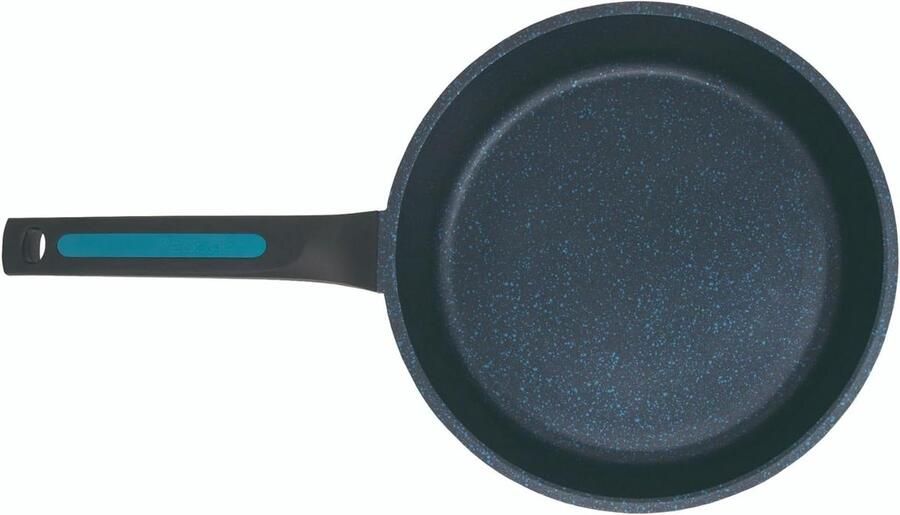 Antiaanbakpan Koekenpan Gegoten Aluminium Veelzijdig Koken Versterkte Antiaanbaklaag 22 cm Zwart Blauw