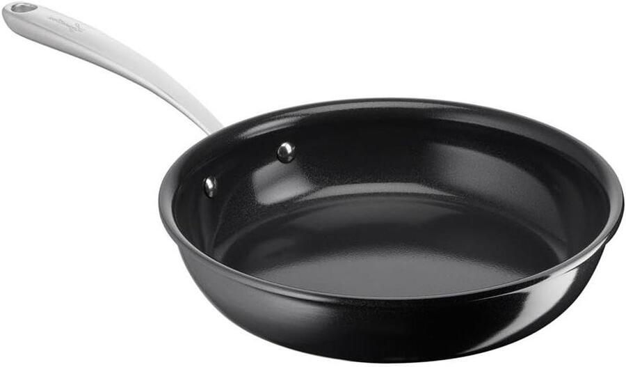 Antiaanbakpan Koekenpan Gezond Koken Thermo-Signaal Technologie 24 cm Zwart