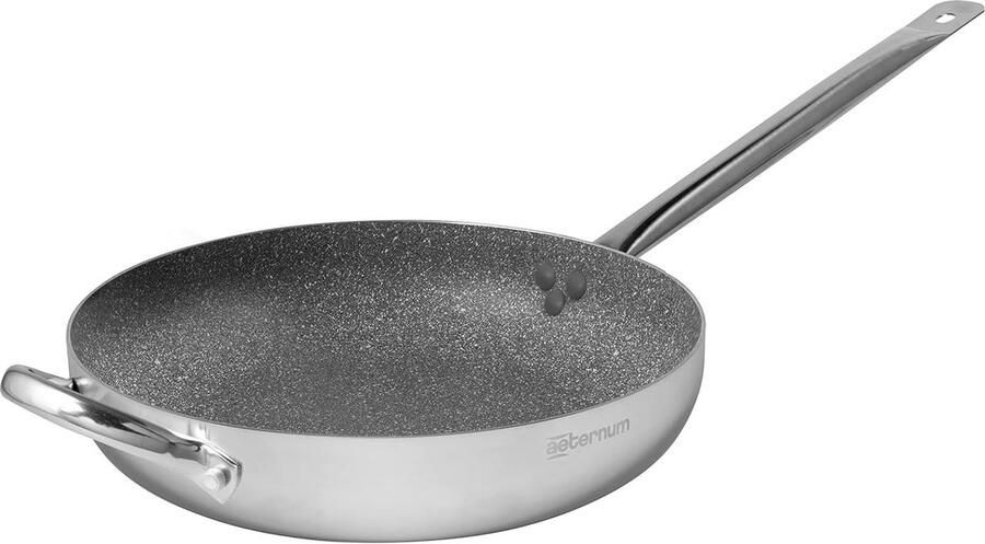 Antiaanbakpan Koekenpan Grote maaltijden Versterkte antiaanbaklaag 36 cm Zilver