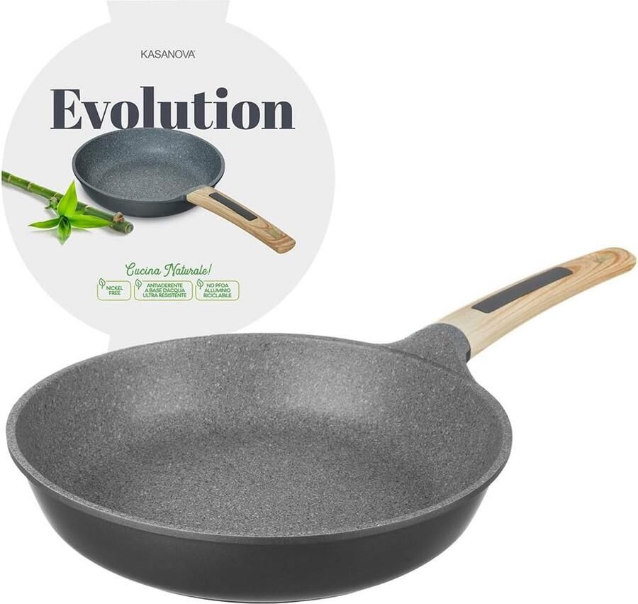 Antiaanbakpan Koekenpan Inductie Gezond Koken Gelijkmatige Warmte 26 cm Zwart