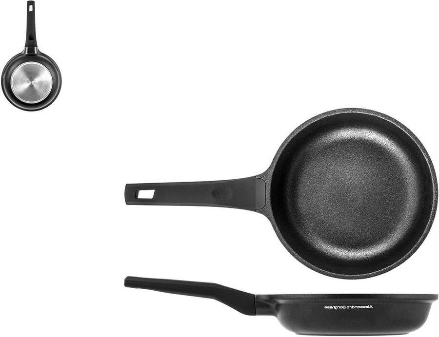 Antiaanbakpan Koekenpan Inductie Gezond Koken Gelijkmatige Warmteverdeling 22 cm Wit