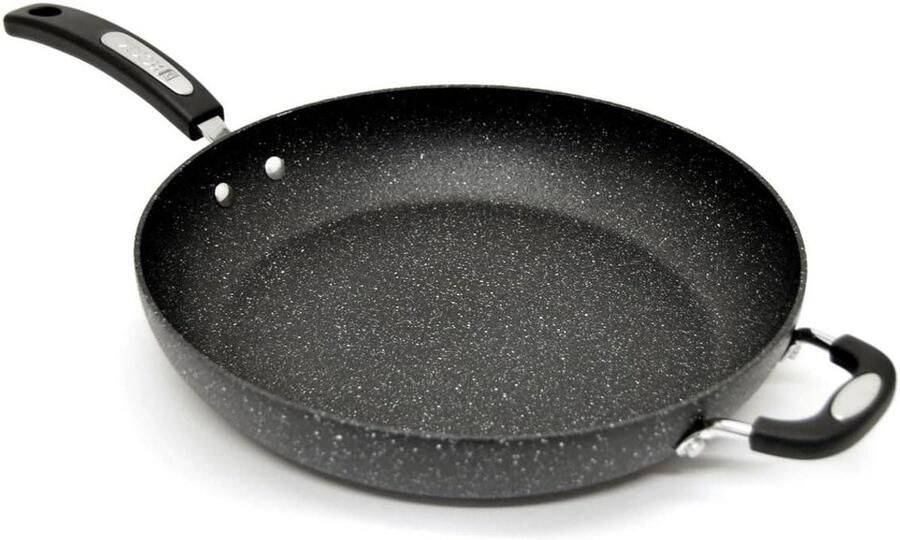 Antiaanbakpan Koekenpan Koopjespan Koken en Bakken Duurzaam Gesmeed Aluminium 32 cm Zwart