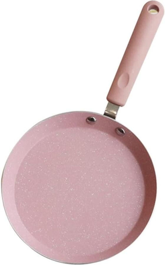 Antiaanbakpan Koekenpan Omelet Ontbijt Maken Platte Bodem 6 Inch Roze