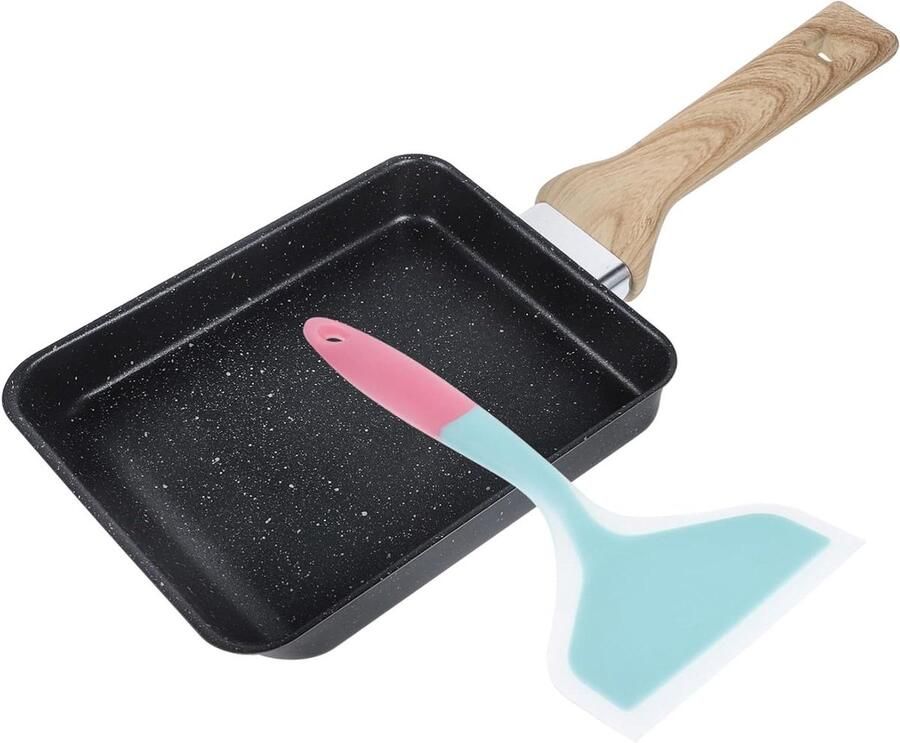 Antiaanbakpan Koekenpan Ontbijt Maken Inclusief spatel 37.5 cm kleuren