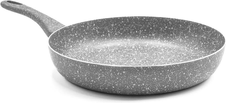 Antiaanbakpan Koekenpan Vetvrij Koken Zeldzame Steen Coating 32 cm Grijs