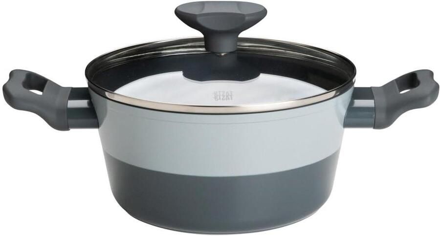 Antiaanbakpan Kookpan Lekker Koken Gelijkmatige Warmte 20 cm Grijs