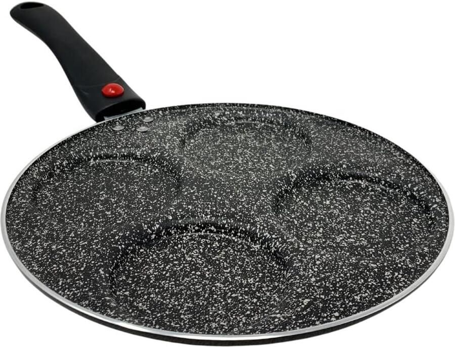 Antiaanbakpan met Afneembare Steel Gietaluminium 23 cm Ideaal voor Pannenkoeken en Eieren