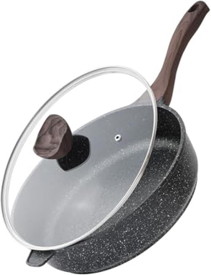 Antiaanbakpan met Deksel 26 cm Inductiepan voor Gezond Koken