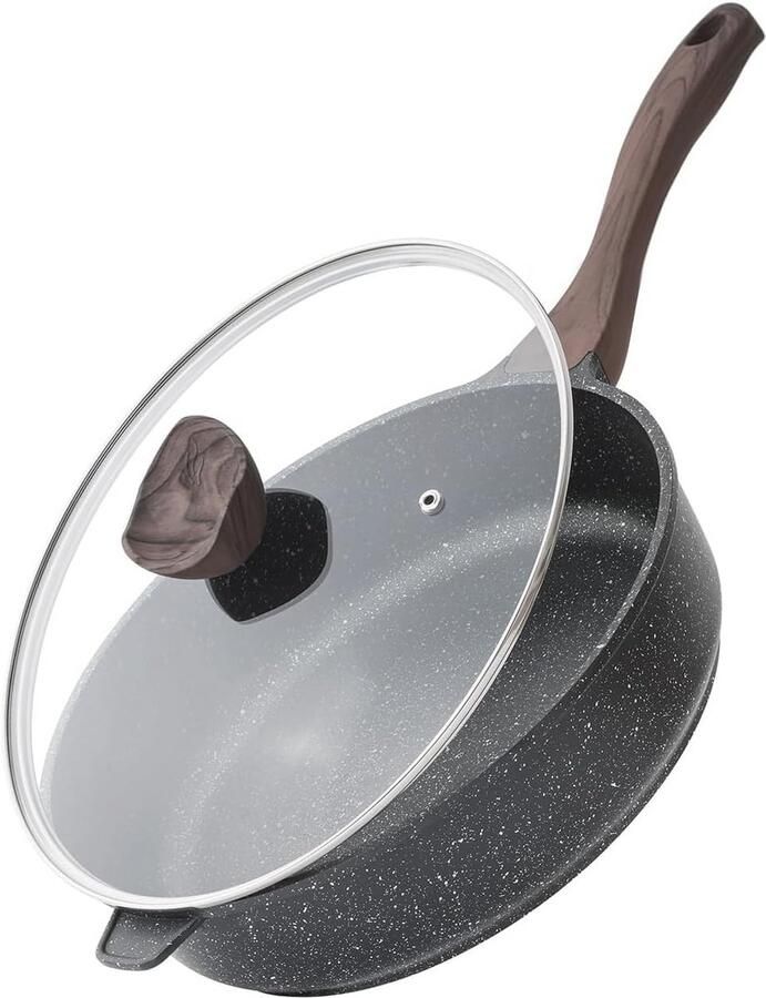 Antiaanbakpan met Deksel 26 cm Inductiepan voor Gezond Koken