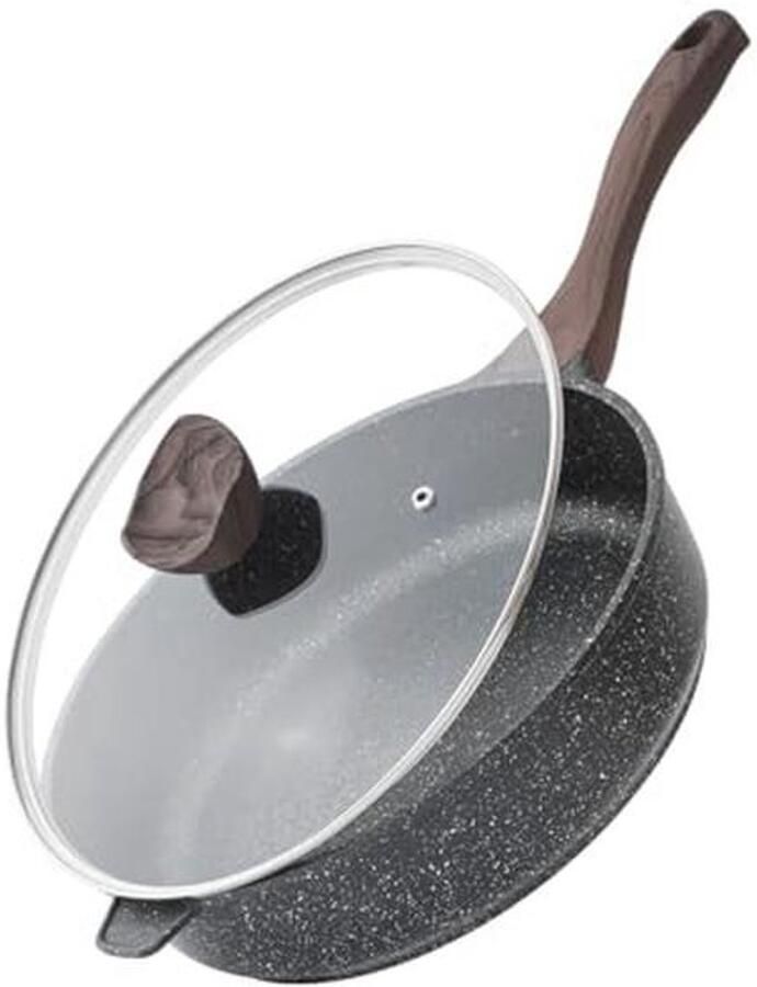 Antiaanbakpan met Deksel 26 cm Inductiepan voor Gezond Koken