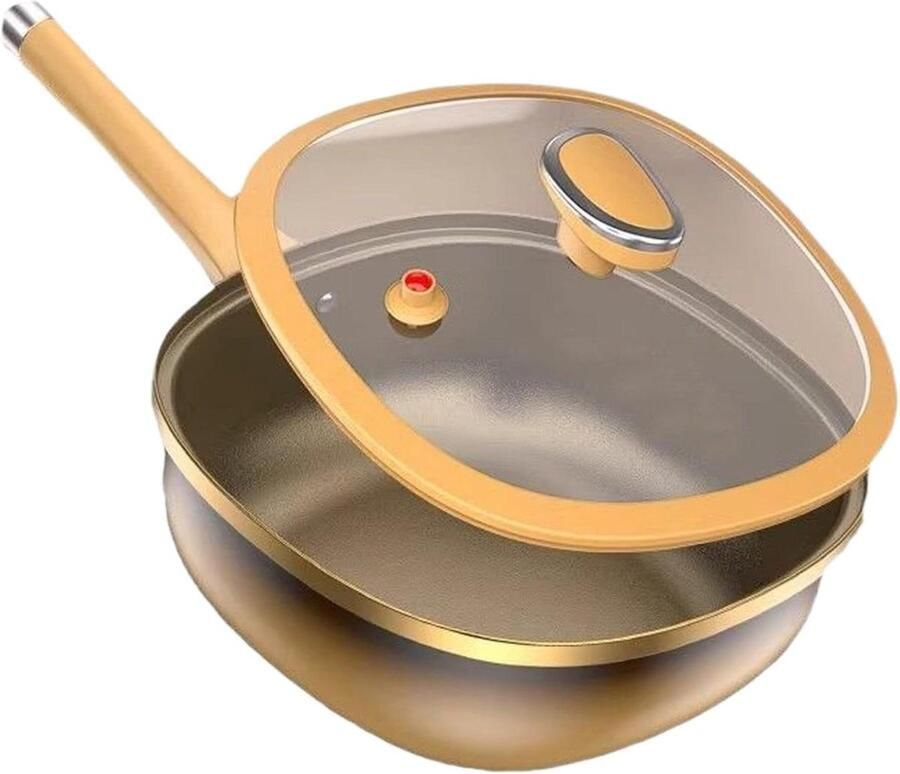 Antiaanbakpan met deksel Braadpan Titanium Moeiteloos Koken Titaniumlegering 50 x 30 x 10 cm Meerkleurig