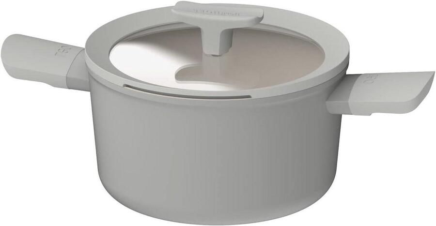 Antiaanbakpan met deksel Koekenpan Lekker koken Keramische antiaanbaklaag 20 cm Grijs