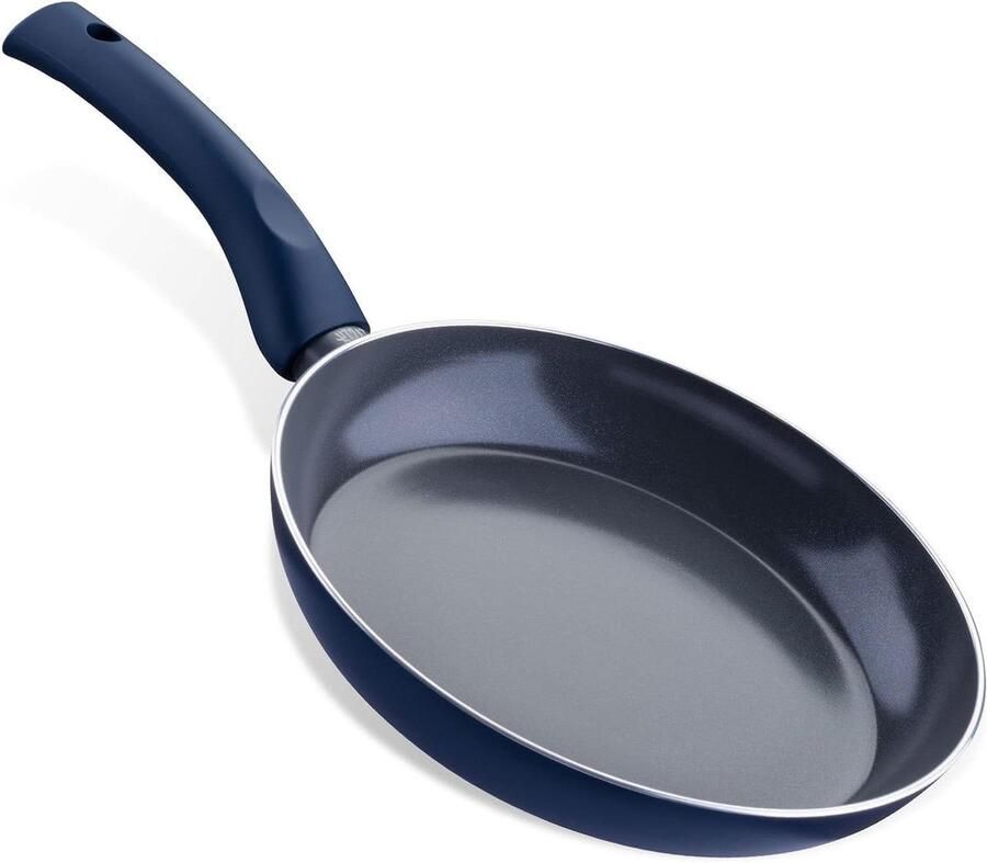 Antiaanbakpan Roerbakpan Keuken Gezond Koken PFAS-vrij Keramisch 24 cm Blauw Grijs