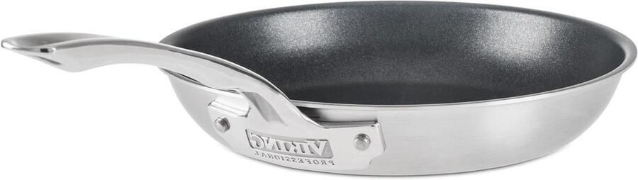 Antiaanbakpan Roestvrijstaal Koekenpan Gelijkmatig Koken 5-laags Constructie 25 cm Zilver