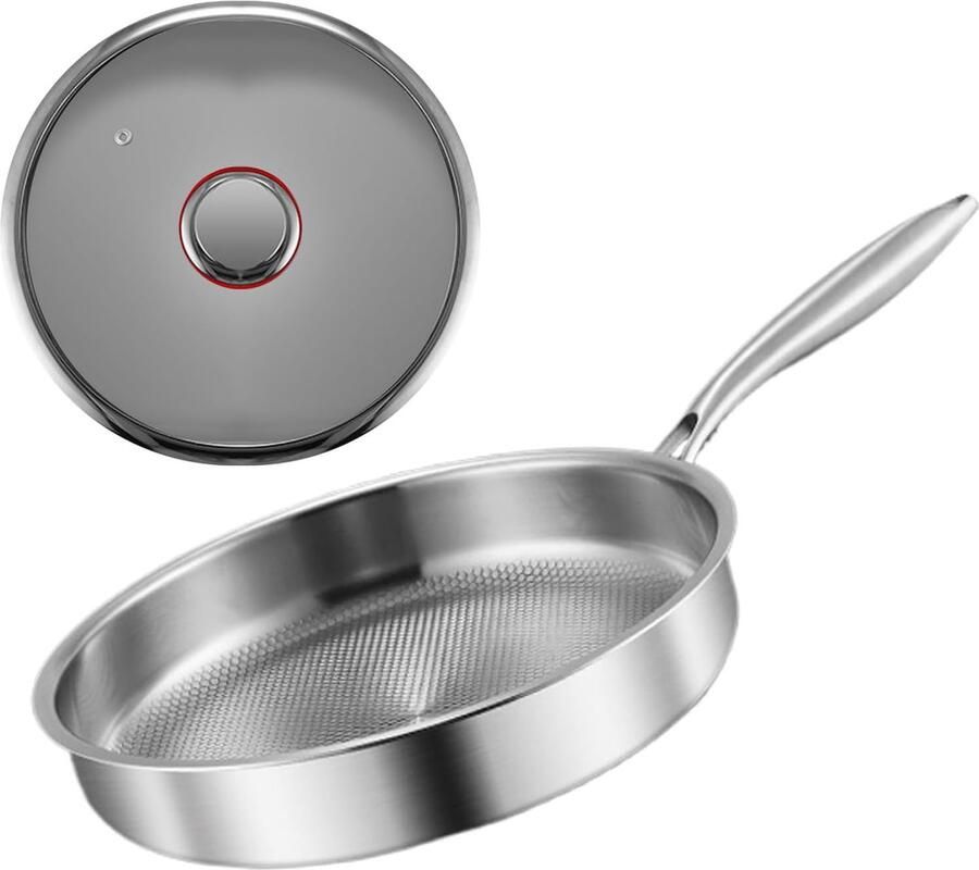 Koekenpan met Deksel Antiaanbakpan Omeletpan Snel Eieren Bakken Geschikt voor Inductie 20 cm Diameter