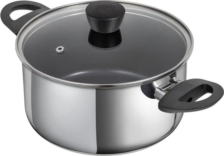 Antiaanbakpan Steelpan Koekenpan Koken op Inductie Gegoten Bodem 3 Liter Zilver