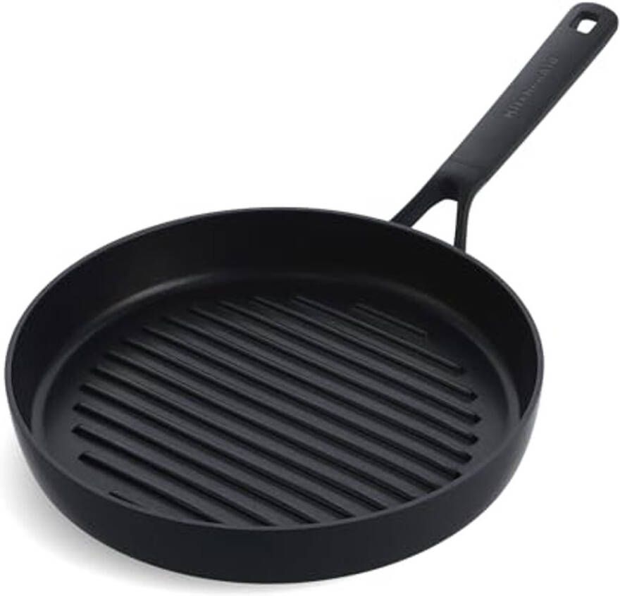 Antiaanbakplaat 28 cm Zwarte Grillpan Inductie en Vaatwasmachinebestendig PFAS-vrij en Ovenbestendig