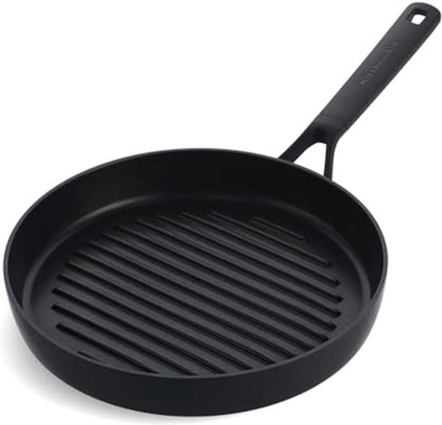 Antiaanbakplaat 28 cm Zwarte Grillpan Inductie en Vaatwasmachinebestendig PFAS-vrij en Ovenbestendig