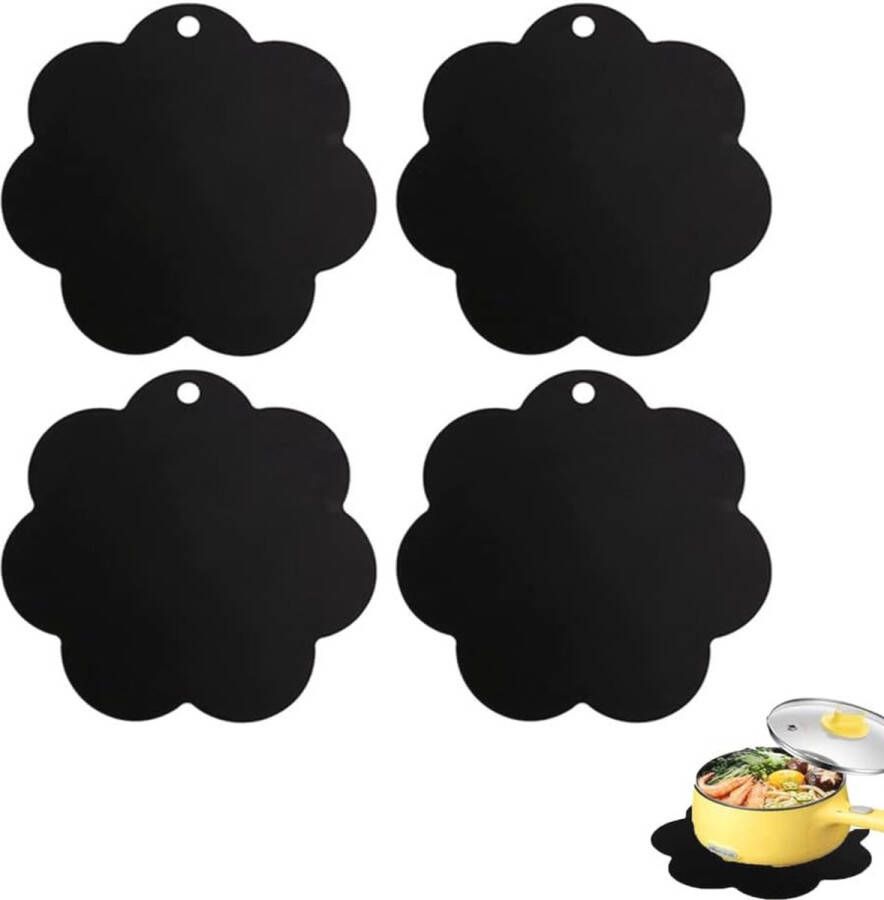 Antislip inductiemat 4 stuks silicone beschermmat voor kookplaat 25 cm
