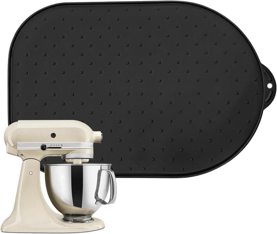 Antislipmat Keukenmachine Apparaten Pad Gemakkelijk Schuiven Beschermt Werkblad ca. 40x27 cm Zwart