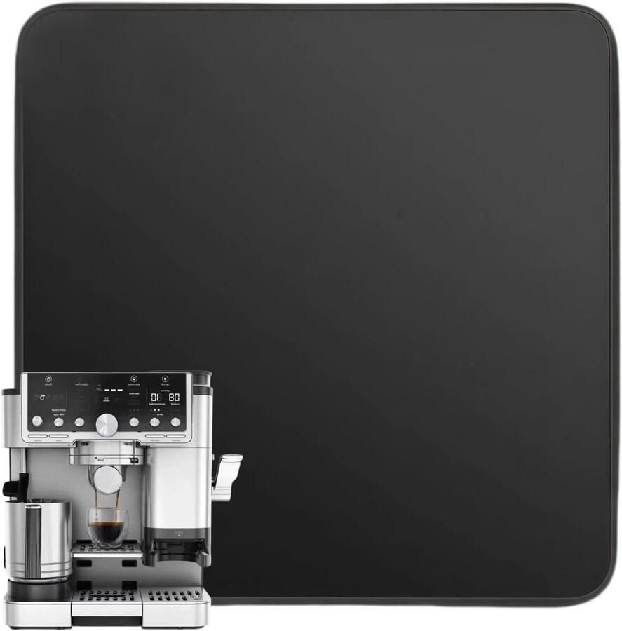 Antislipmat Koffiemachine Onderlegger Pad Aanrecht Beschermen Anti-Vibratie 33 x 32 cm Zwart