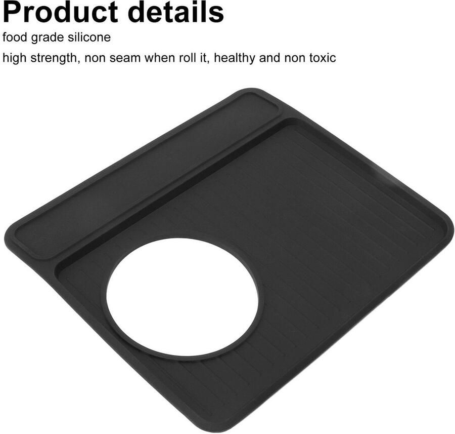 Antislipmat voor koffiemachine siliconen accessoire voor koffiemachine bovenmat zwart
