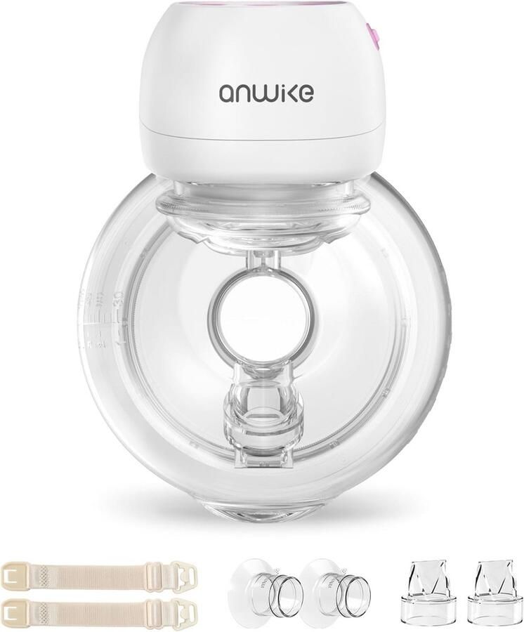 ANWIKE Electric Breast Pump Ultra-Light 193g Painless Portable Breast Pump 3 Modes 9 Levels with LED Display Low Noise Hands-Free Electric Breast Pump with 21 24mm Breast Shields BPA Free Pink