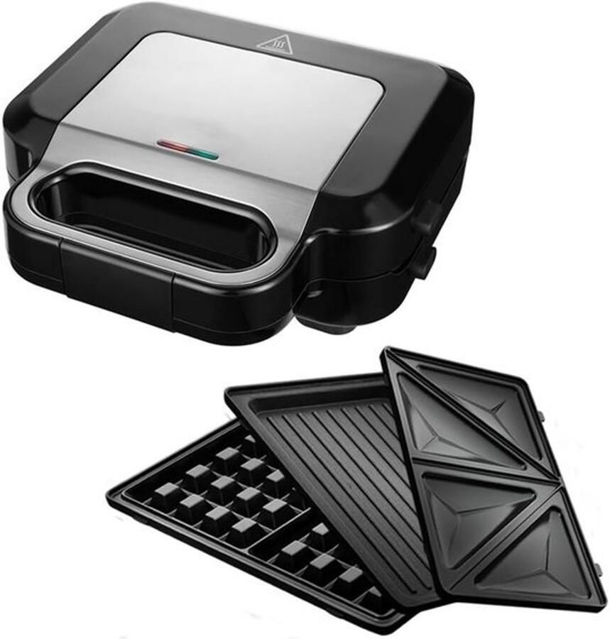 ApexArte Wafelijzer met verwisselbare platen Contactgrill Tosti-apparaat