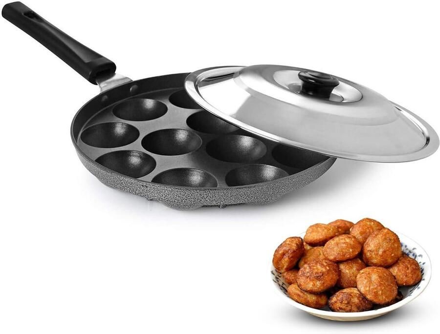 Appam Pan Appam Maker Koekjes Bakken Antiaanbaklaag 12 Holtes Grijs