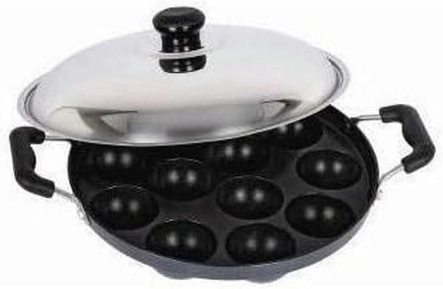 Appam Pan Poffertjespan Ontbijt Maken Antiaanbaklaag 225 cm Zwart