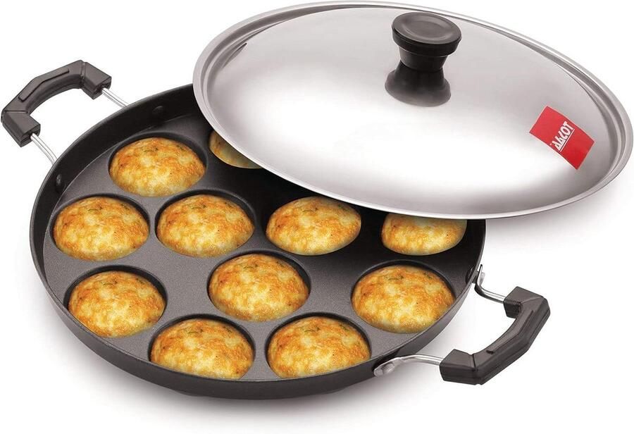 Appam Patra Appam Pan Ontbijt Maken Antiaanbaklaag 23 cm Zwart
