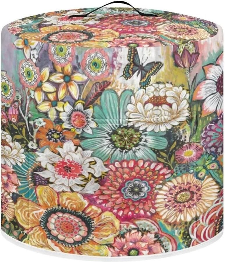 Apparaat Hoes Keukenmachine Deksel Apparaten Beschermen Met Opbergvak 8 Liter Model Bloemenprint Roze
