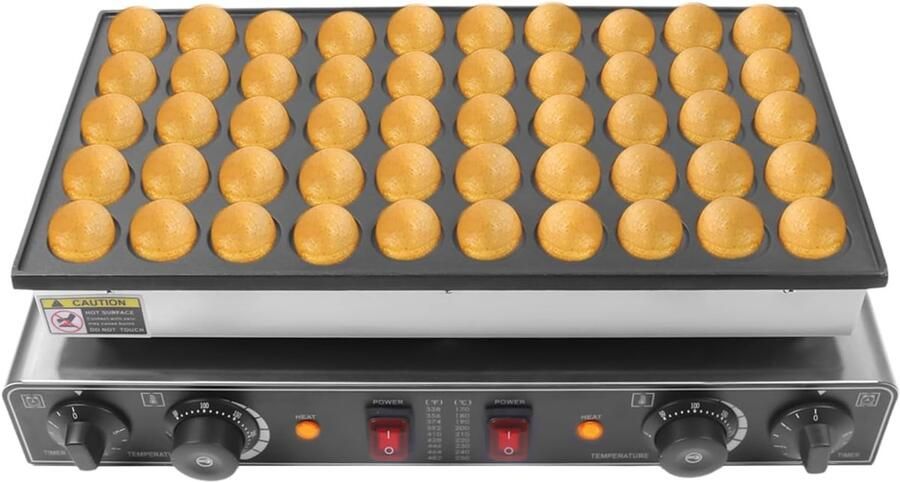 Apparaat Poffertjes Wafelmaker Apparaat Snelle Snacks Maken 50 Non-Stick Gaten 54 x 29 x 16.5 cm