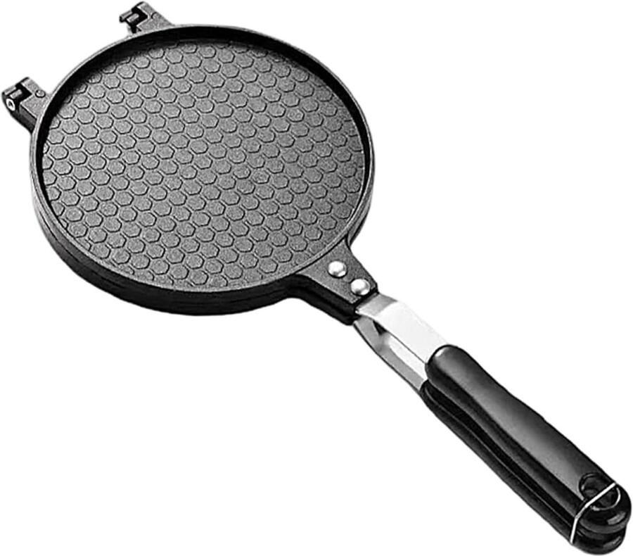 Apparaat voor Eierrollen Wafelkegel Maker Zelf Gebakjes Maken Antiaanbak Oppervlak 17 cm Diameter Zwart
