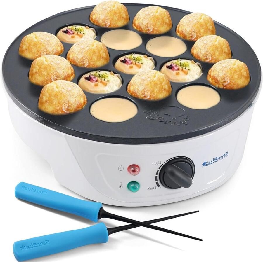 Apparaat voor Japanse Snacks Snack Pan Thuis Snacks Maken 18 Ronde Vormen 22 cm Wit - Foto 2