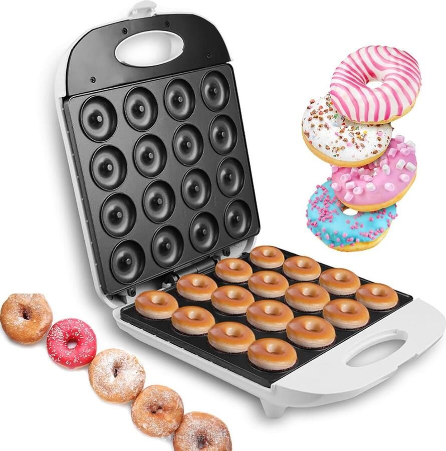 Apparaat voor Snacks Donut Maker Snacks Maken 16 Stuks Tegelijk 1400W Vermogen Zwart
