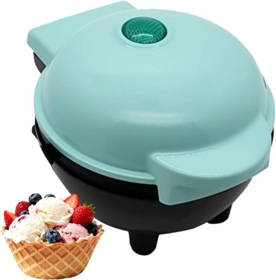Apparaat voor Wafelijzers Wafelmaker Kegels Desserts Maken Verticale Opslag 17x13x17 cm Blauw