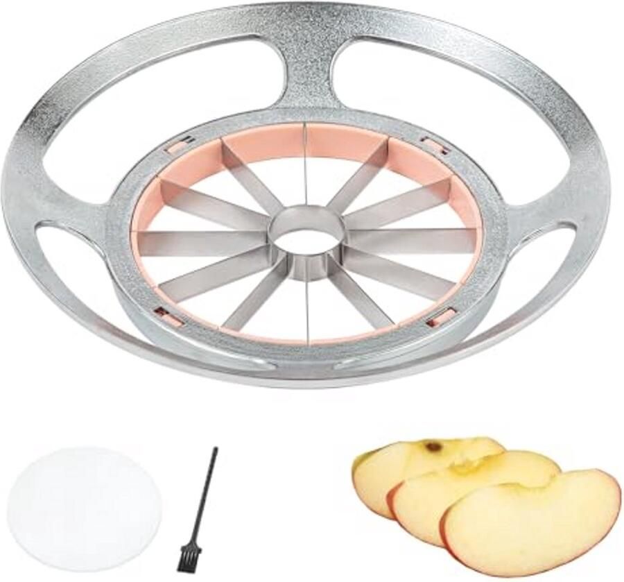 Appelsnijmachine voor 12 Plakjes Creatieve UFO-vorm Snijmat met Reinigingsborstel