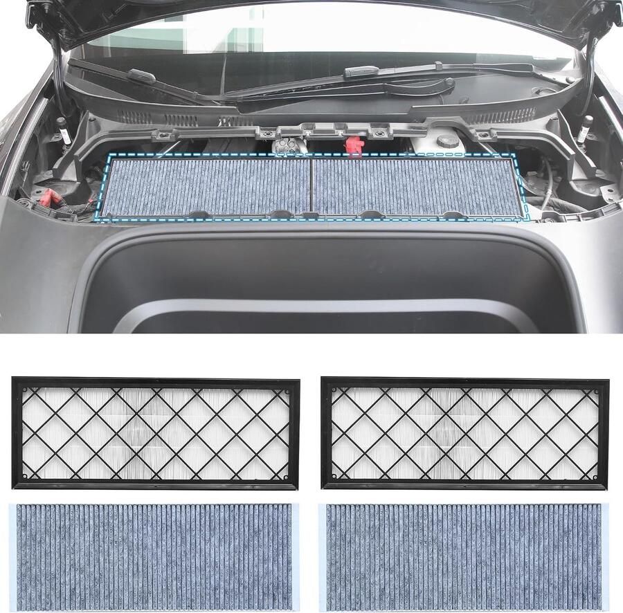 Arcoche Voor Tesla Model Y 2019-2025 Extern Hepa-luchtfilter met actieve kool externe convectie-modus reservefilter Tesla Bio-Defense modus (4 stuks)