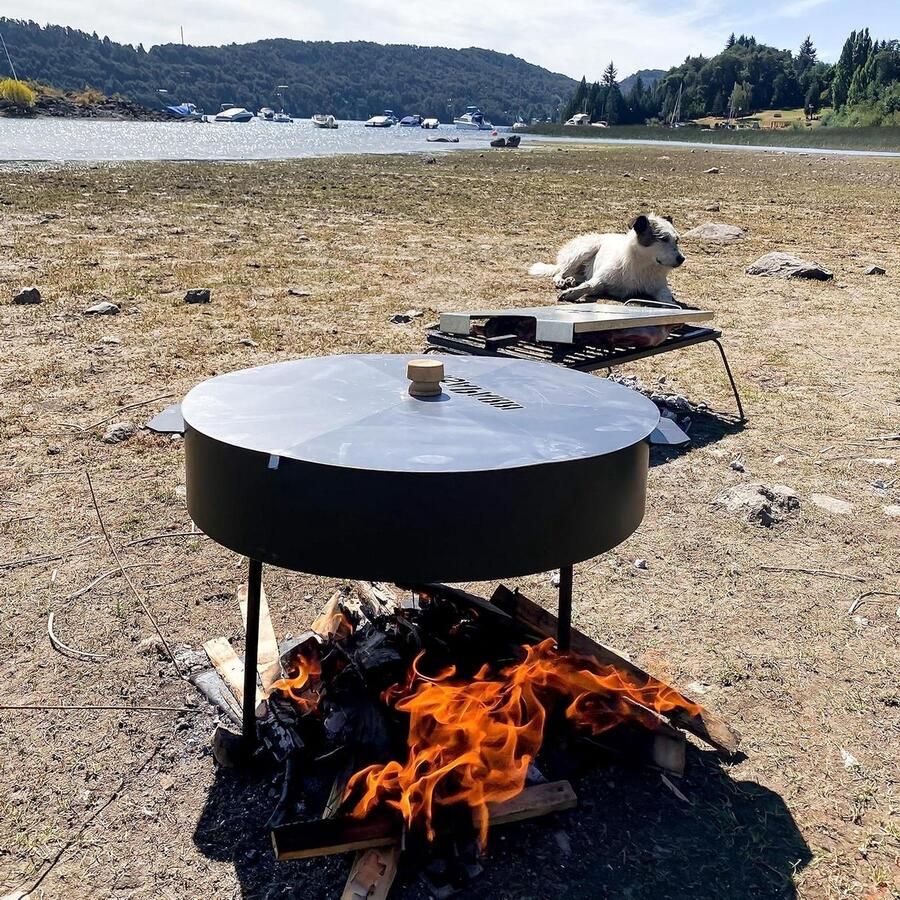Argentijnse Disco Ploegschaal Grill Buiten Koken Handgemaakt Kwaliteit 37 cm Zwart