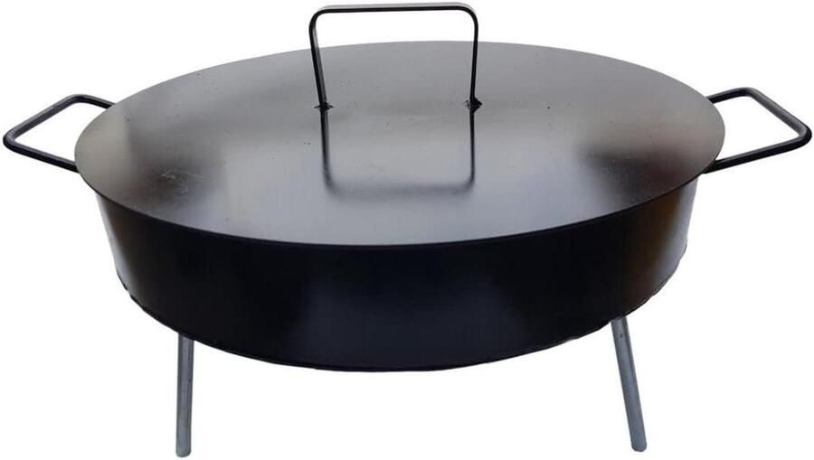 Argentijnse Grill Paellapan Disco Buiten Koken Handgemaakt Koolstofstaal 30.5 cm Zwart