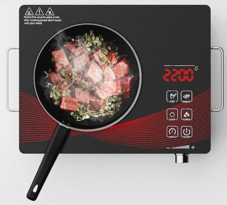 Argyolas Elektrisch fornuis met 1 keramische plaat draagbare elektrische kookplaat vitrocéramique 1 vuur elektrische infrarood hete plaat om te koken